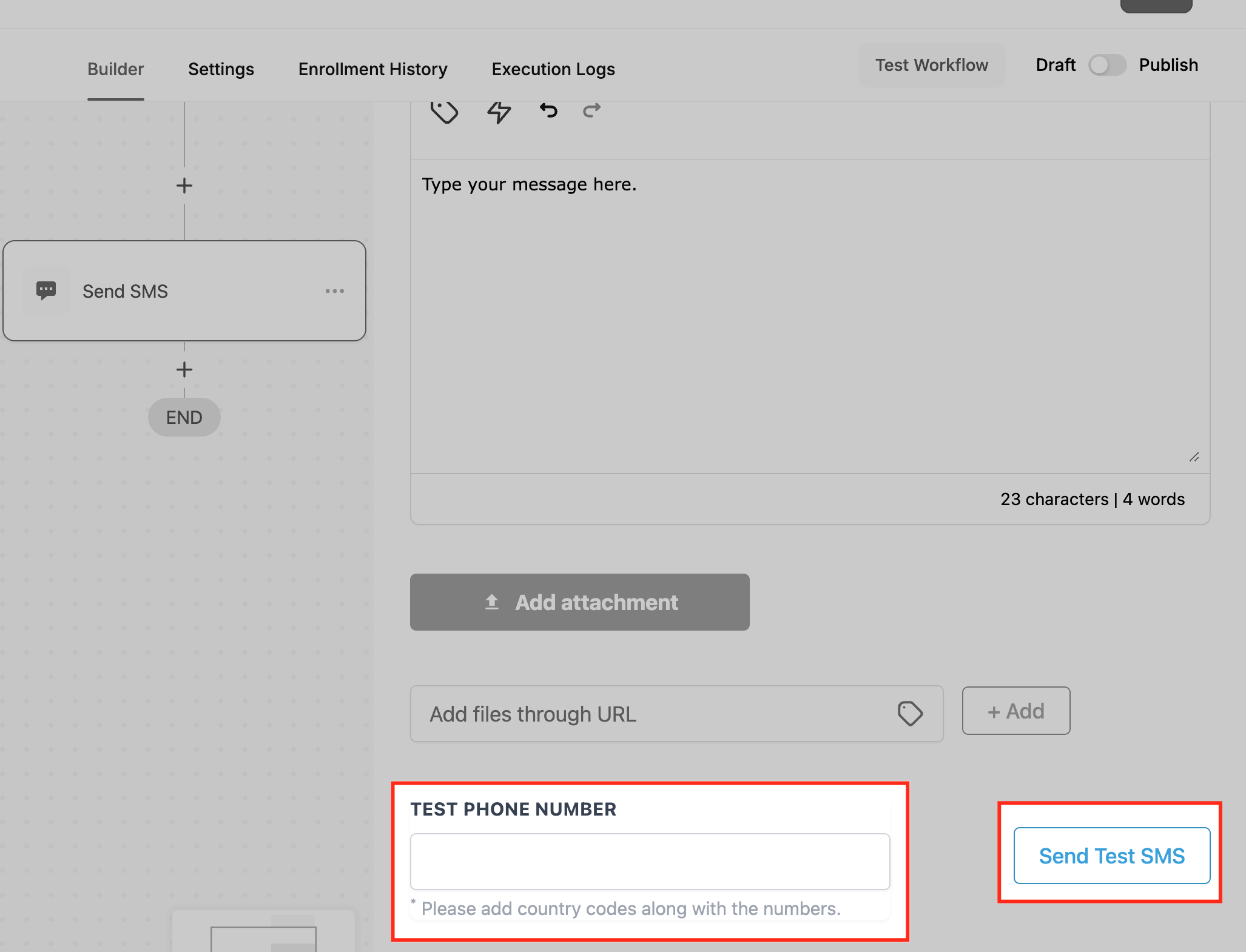 Probar envío de SMS en GoHighLevel