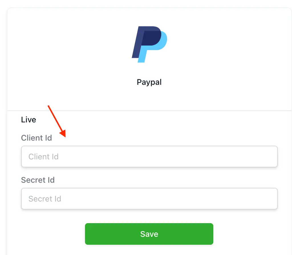 Pegar Client ID y Secret Key de PayPal en GoHighLevel