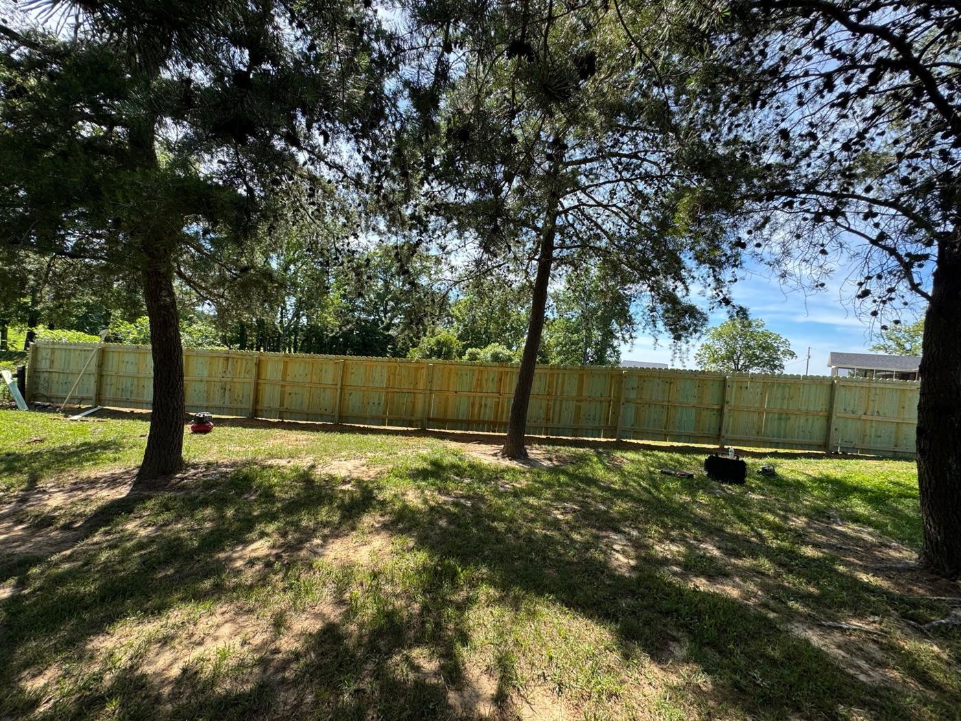 Residential wood privacy fence