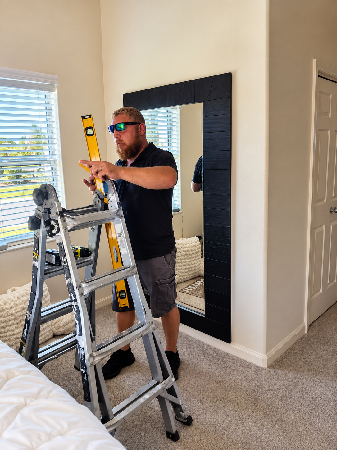 Ben of Reel Handyman Services working on a home renovation project
