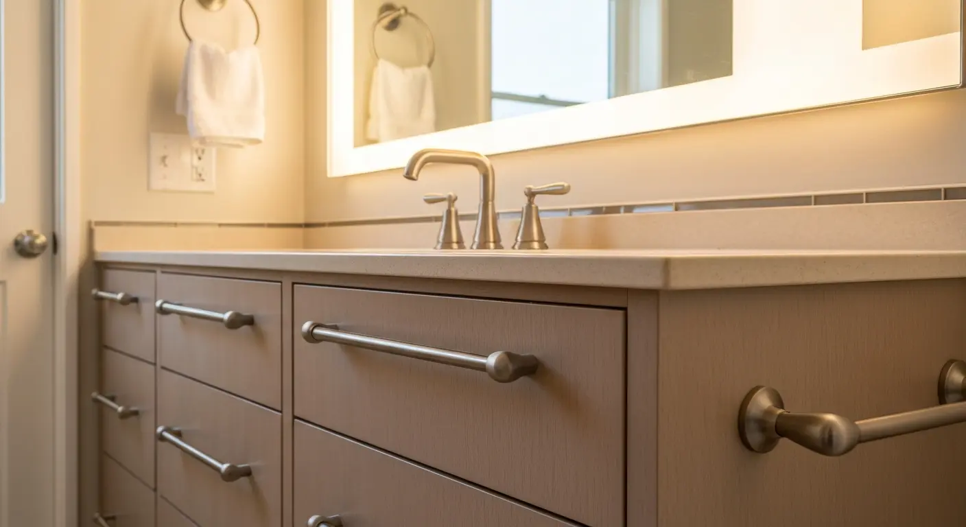 Bathroom vanity hardware installation