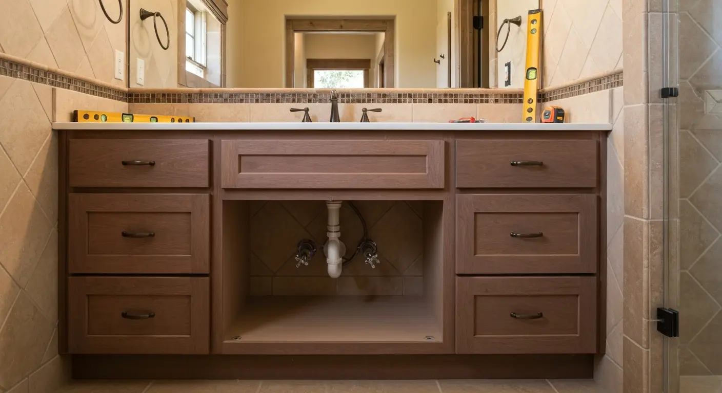 Custom bathroom vanity cabinet