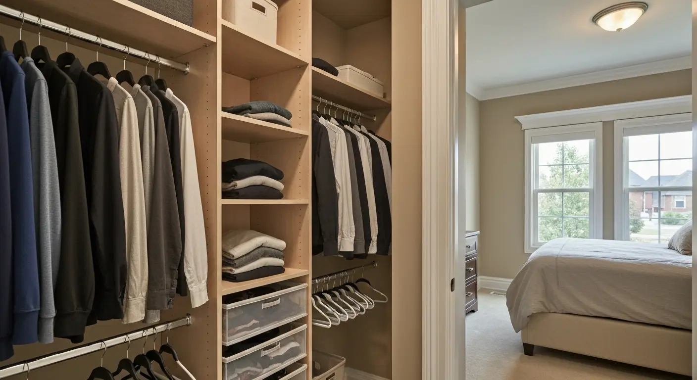 Reach-in closet organization