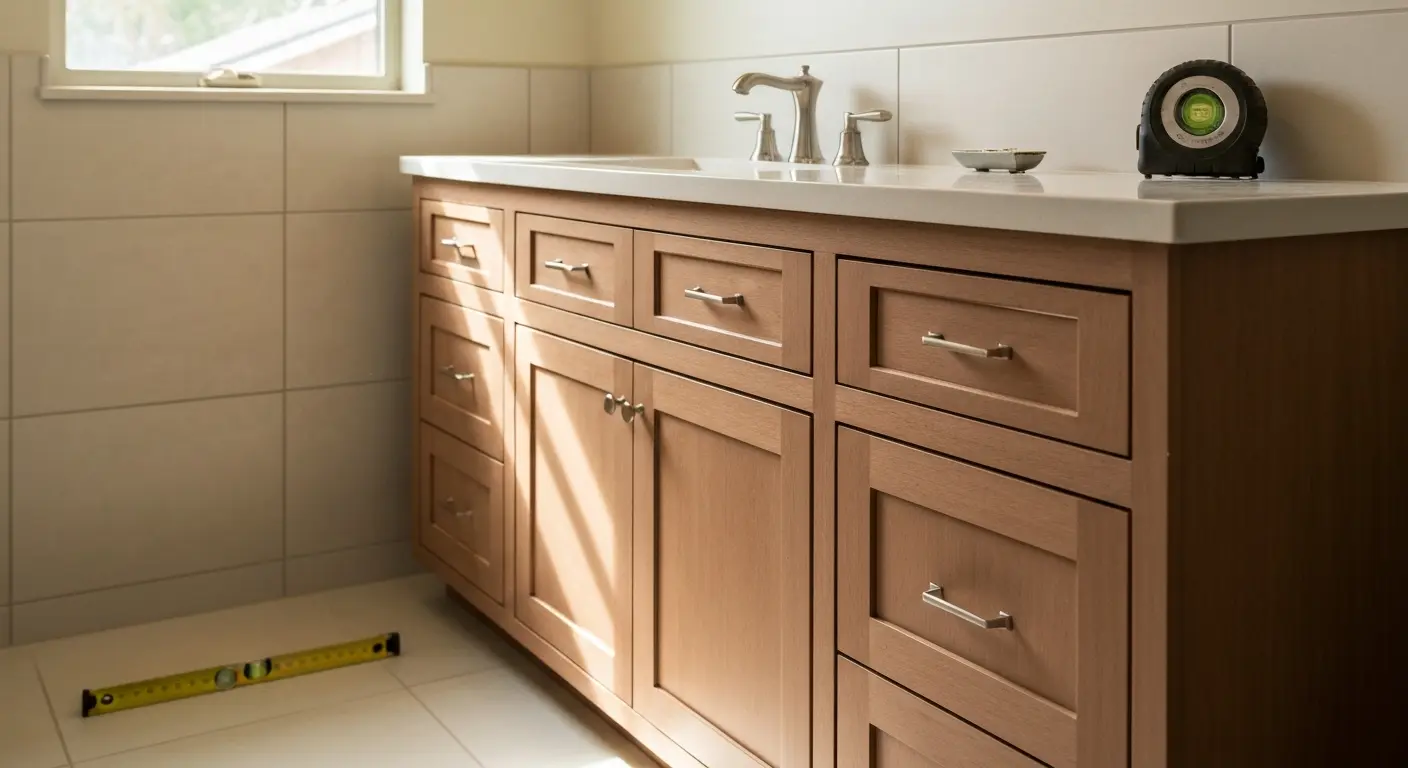Bathroom vanity cabinet installation
