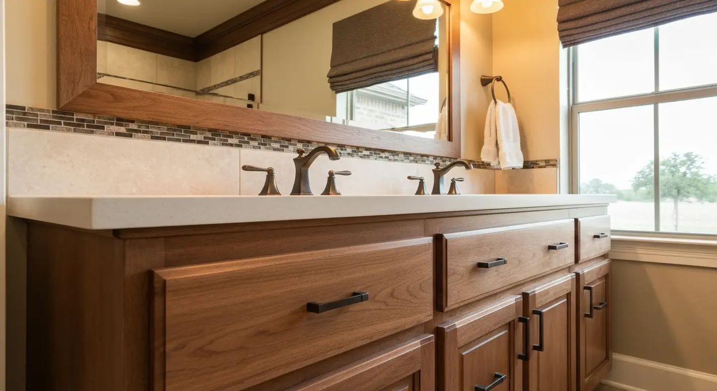 Custom bathroom vanity in Frisco home