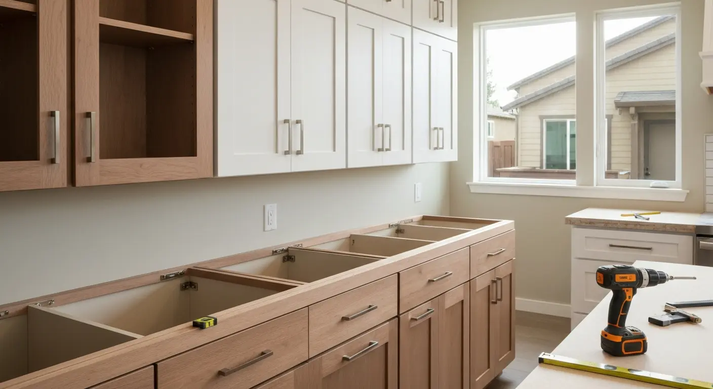 Custom kitchen cabinet installation