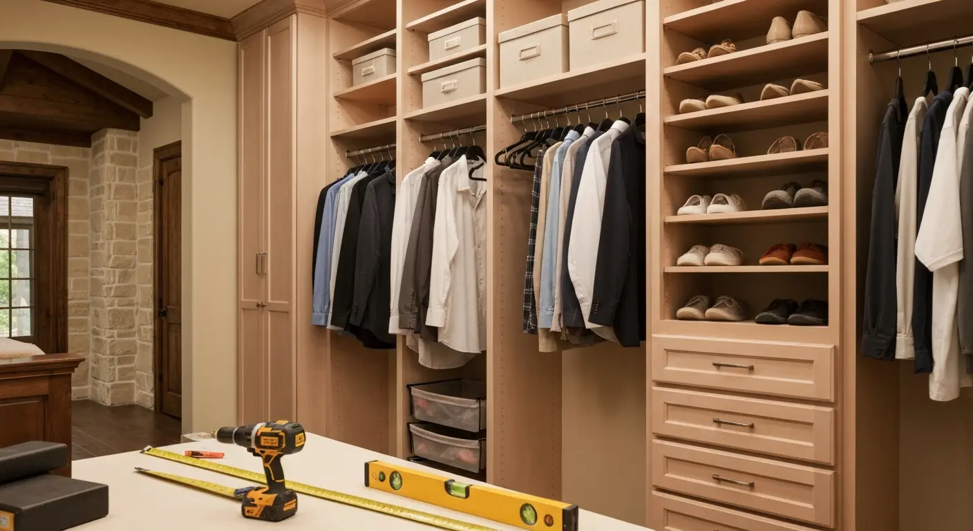 Custom walk-in closet system