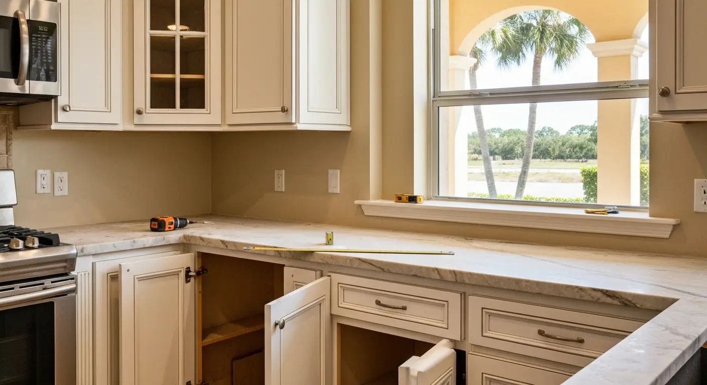 Custom kitchen cabinet installation