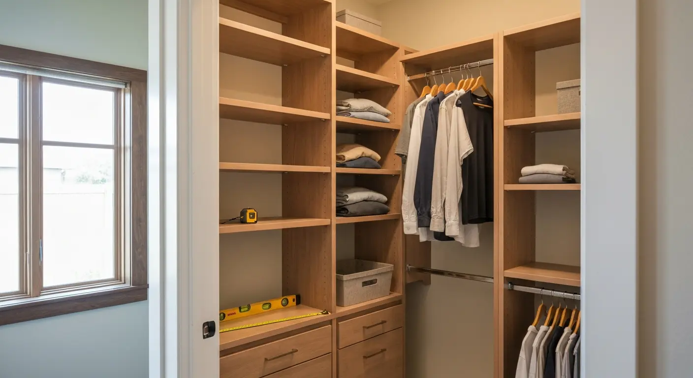 Walk-in closet with custom storage