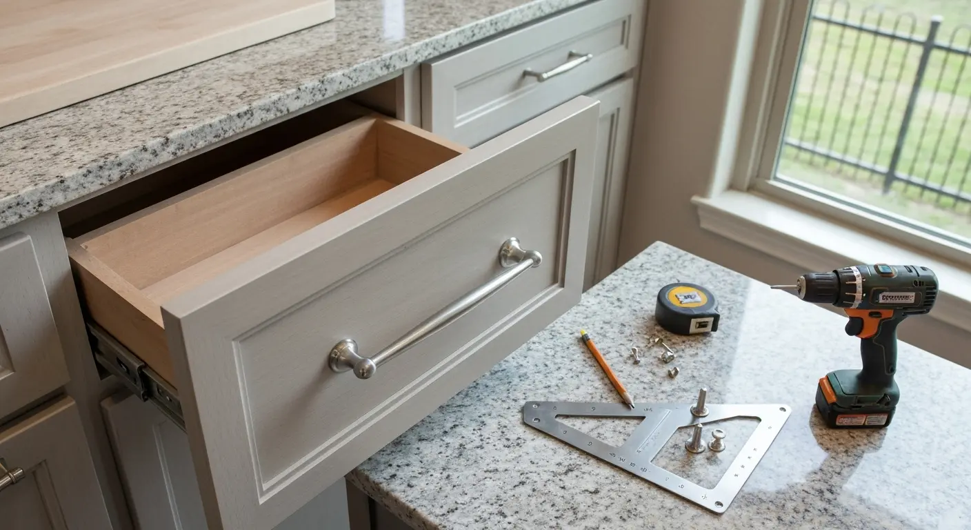 Cabinet hardware installation detail