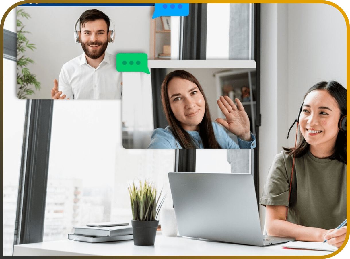 Filipino professionals on a remote video call learning together