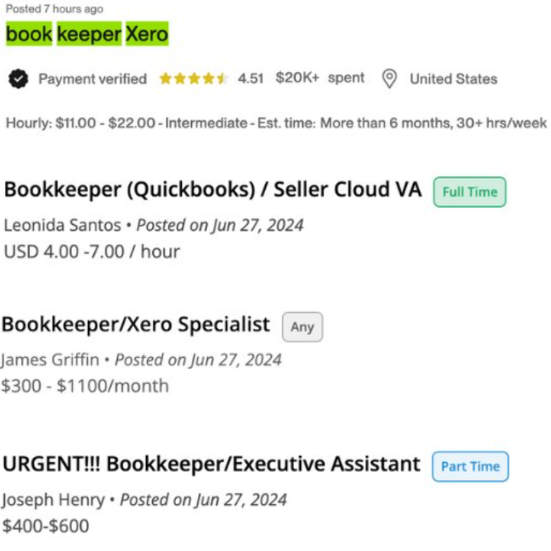 Online bookkeeping opportunities