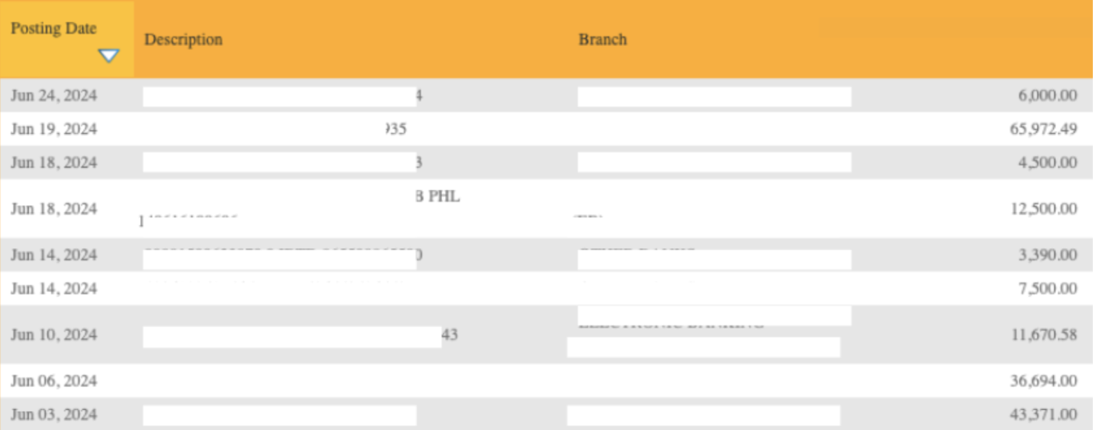Monthly earnings screenshot