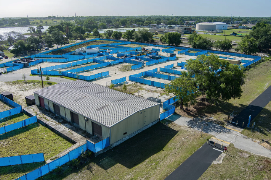 Aerial view of the Longyards Winter Haven storage yard facility