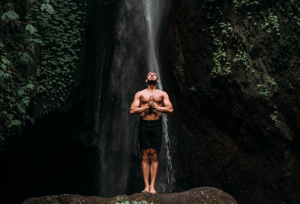 Sacred forest waterfall in Bali
