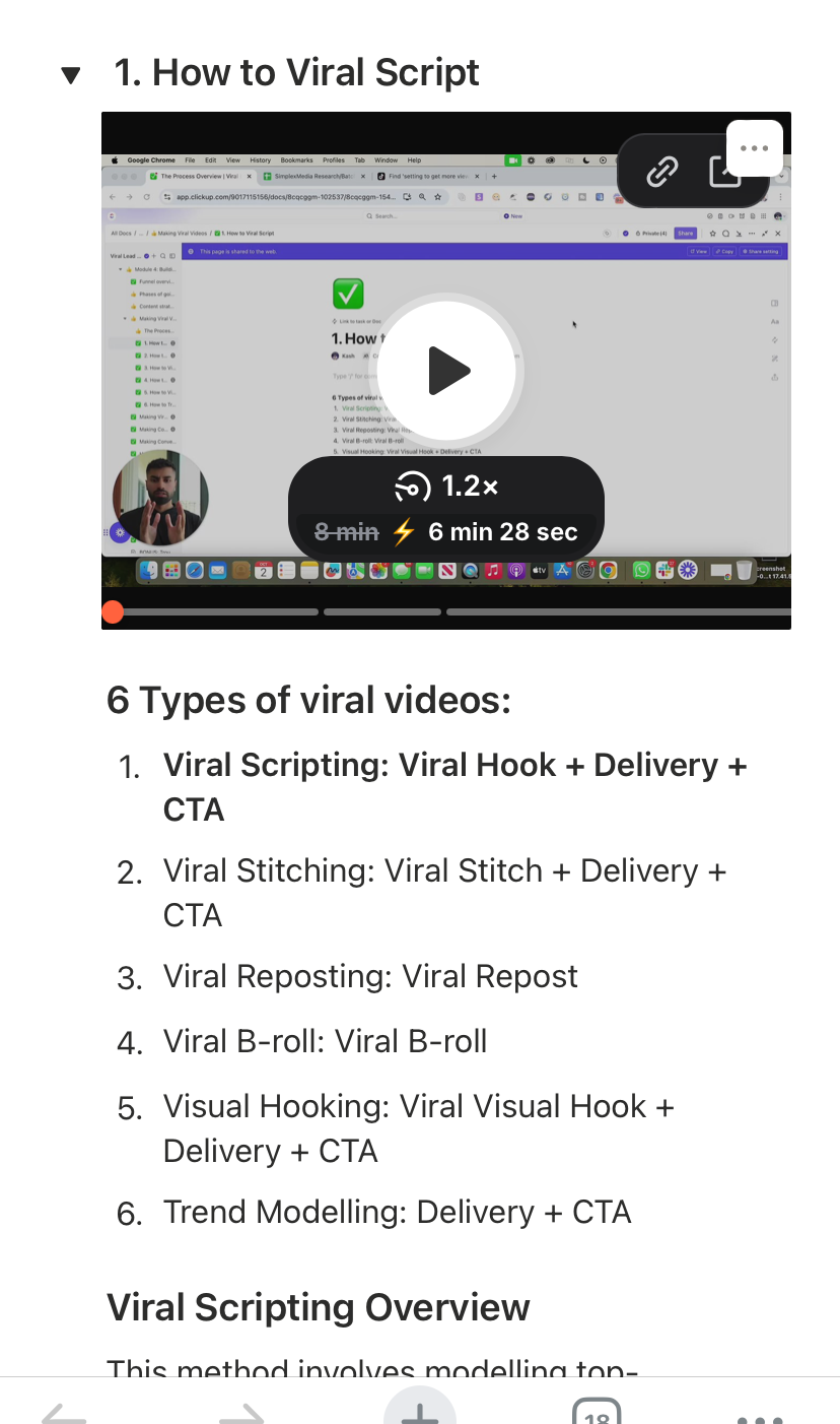 6 types of viral videos framework inside the course