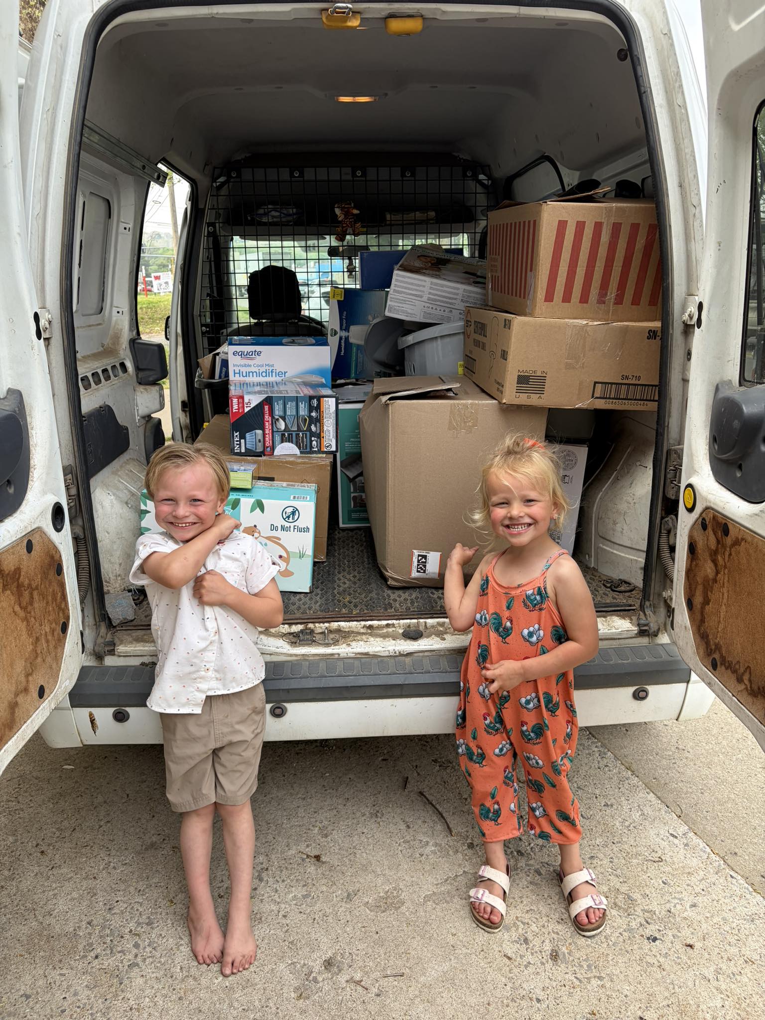 Children at New Start community donation event