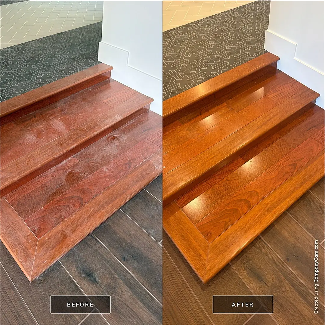 Floors cleaned of grout haze and construction dust, polished and move-in ready by TuClean