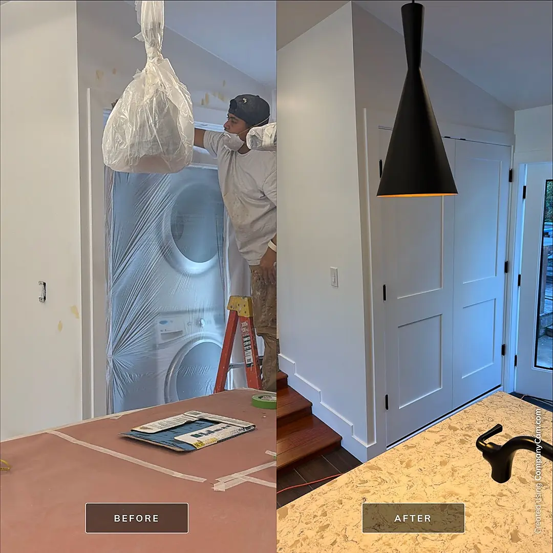 Light fixtures and ceiling fans cleaned and detailed after construction by TuClean