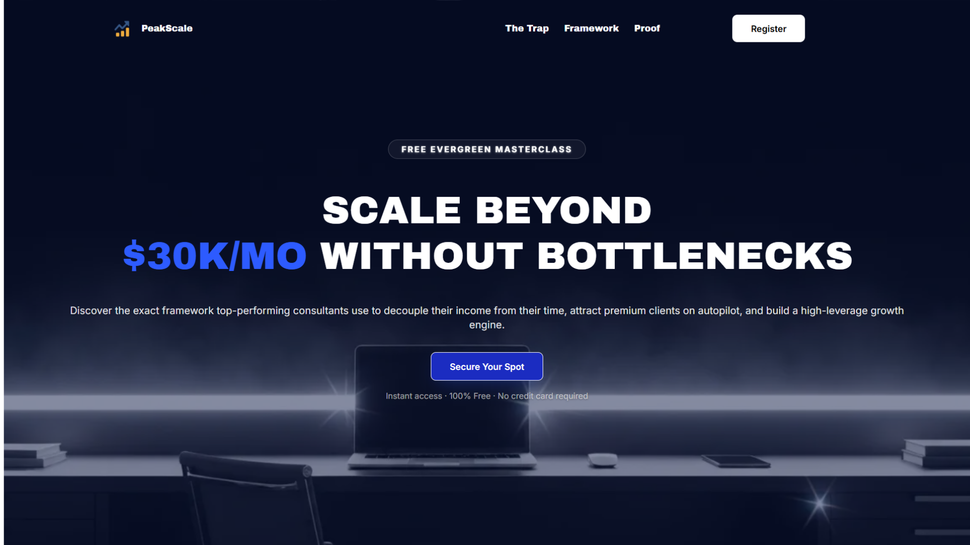 Funnel project — PeakScale Registration Page