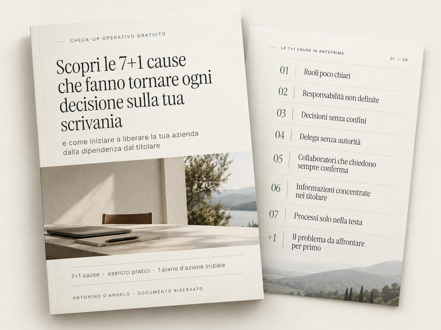 Guida operativa gratuita — 7+1 cause che fanno tornare ogni decisione sulla tua scrivania