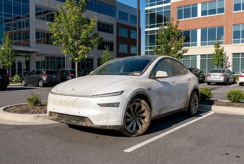 Before exterior detailing - dull paint and dirty wheels
