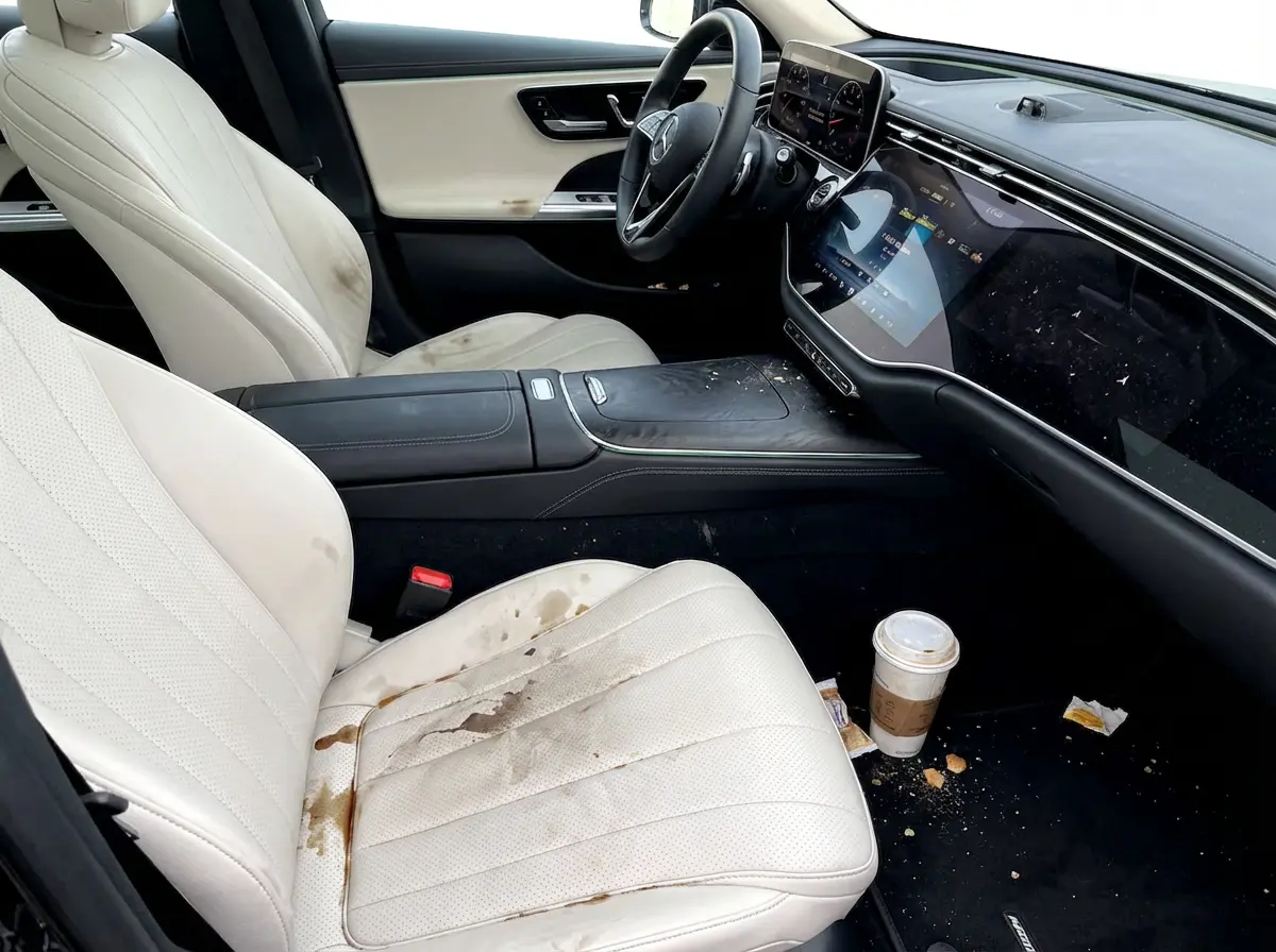 Before exterior detailing - dull paint and dirty wheels