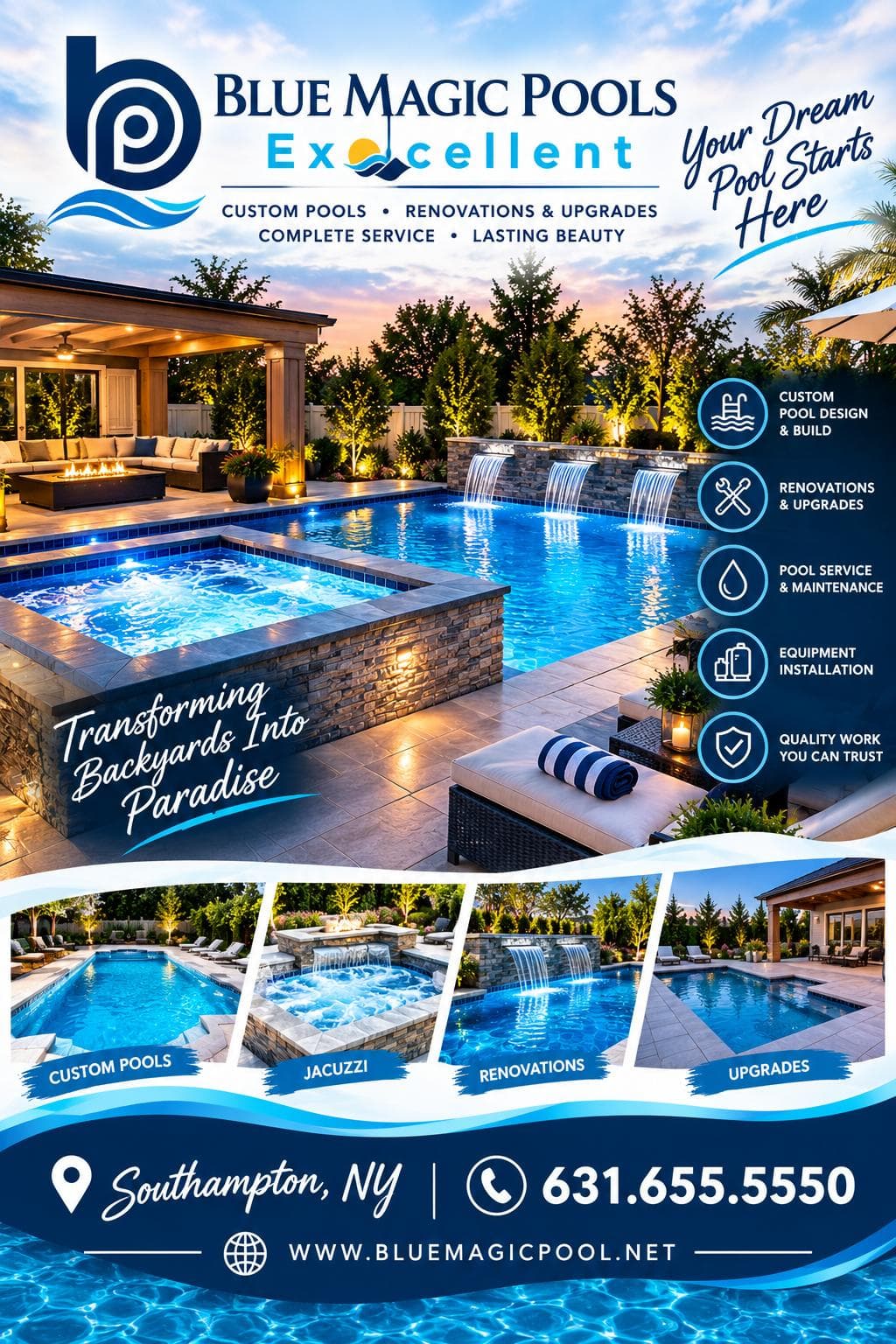Blue Magic Pools luxury custom swimming pool project — click to view full image