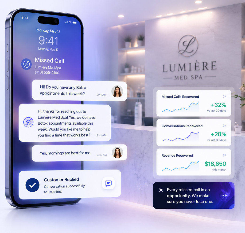 MyLeadHero missed-call recovery preview