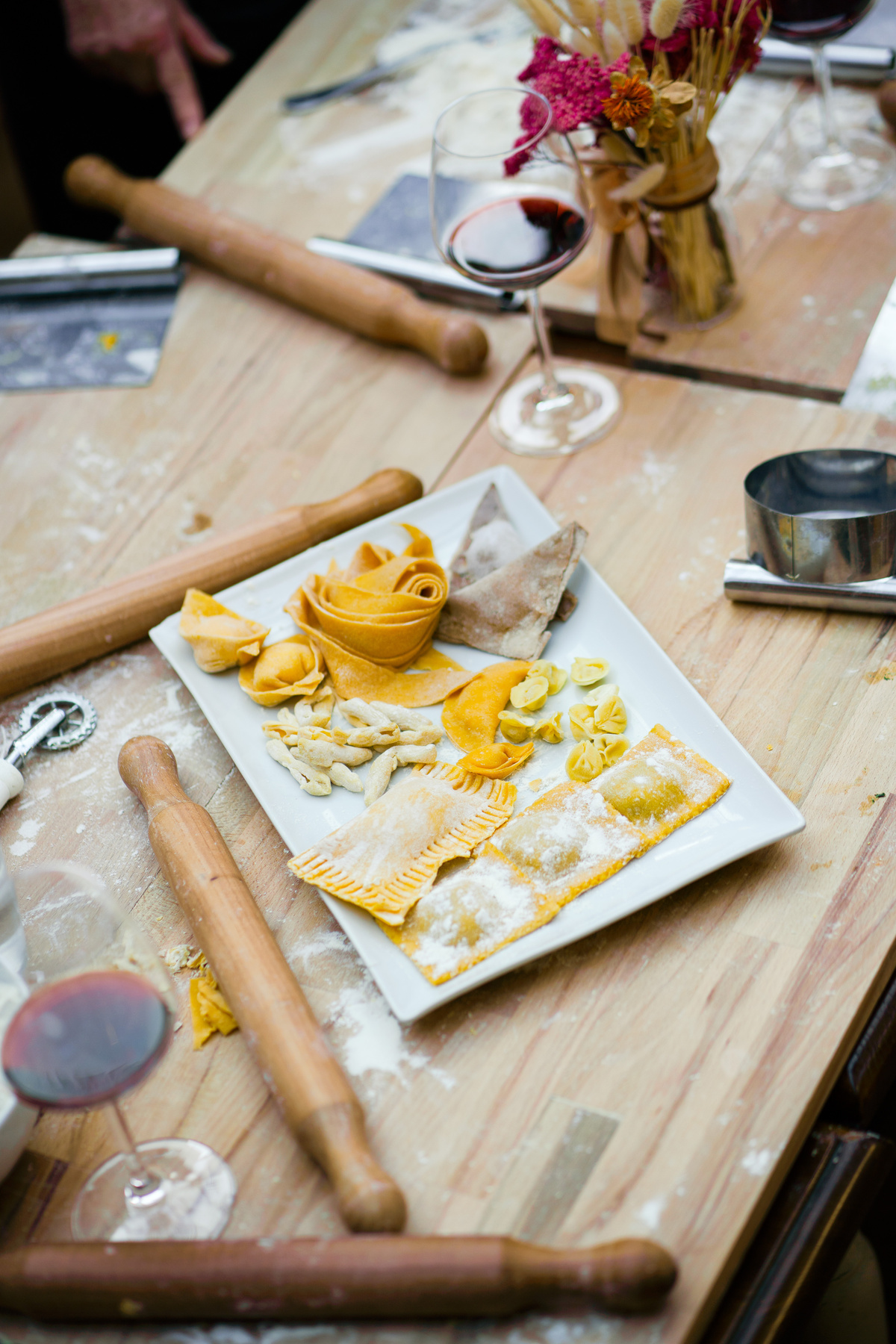 Piatto pasta con vino - Le Corniole