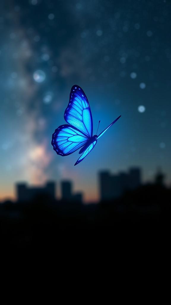 Blue Butterfly at Twilight Blue Butterfly at Twilight
