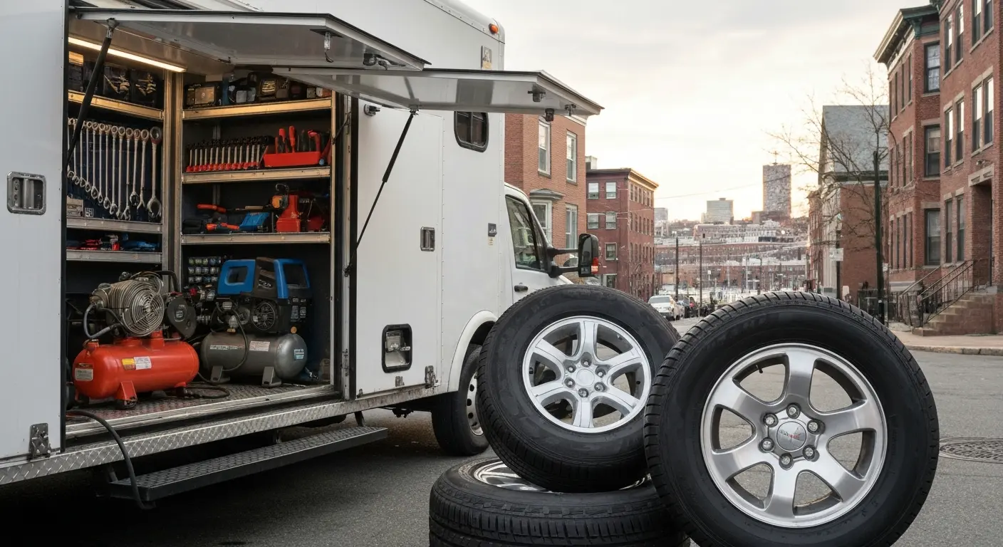 Mobile tire service truck