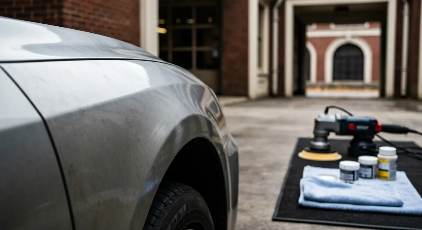 Multi-stage paint correction on aged vehicle