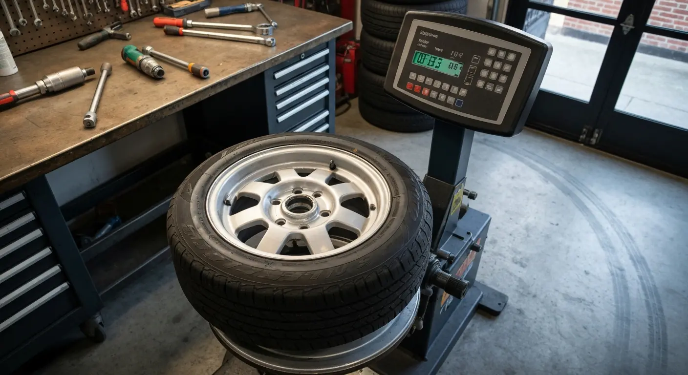 Tire installation and mounting service in progress