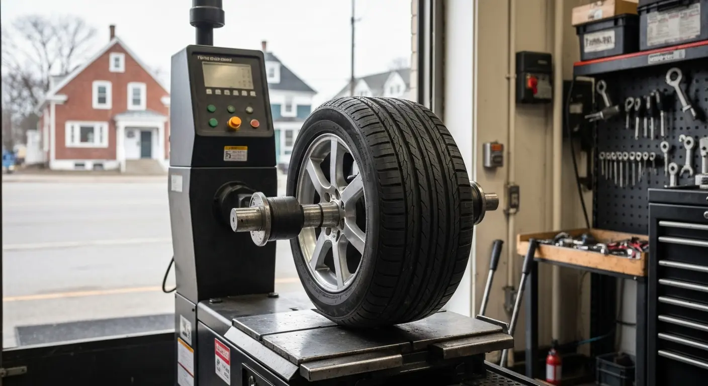 Tire balancing equipment and technician