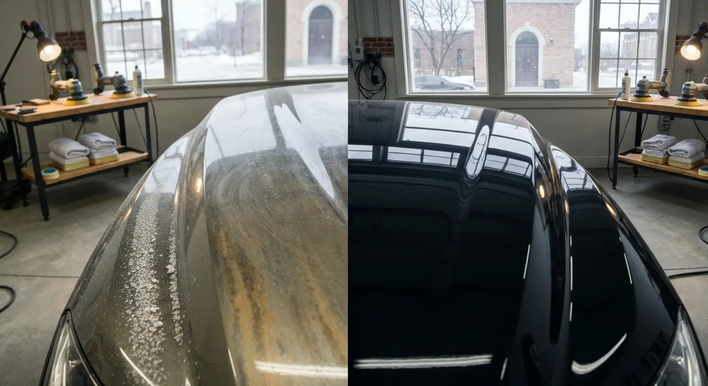 Two-stage paint correction before and after