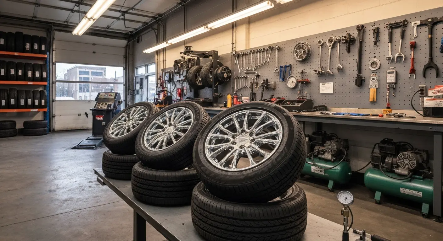 Quick tire service waiting area