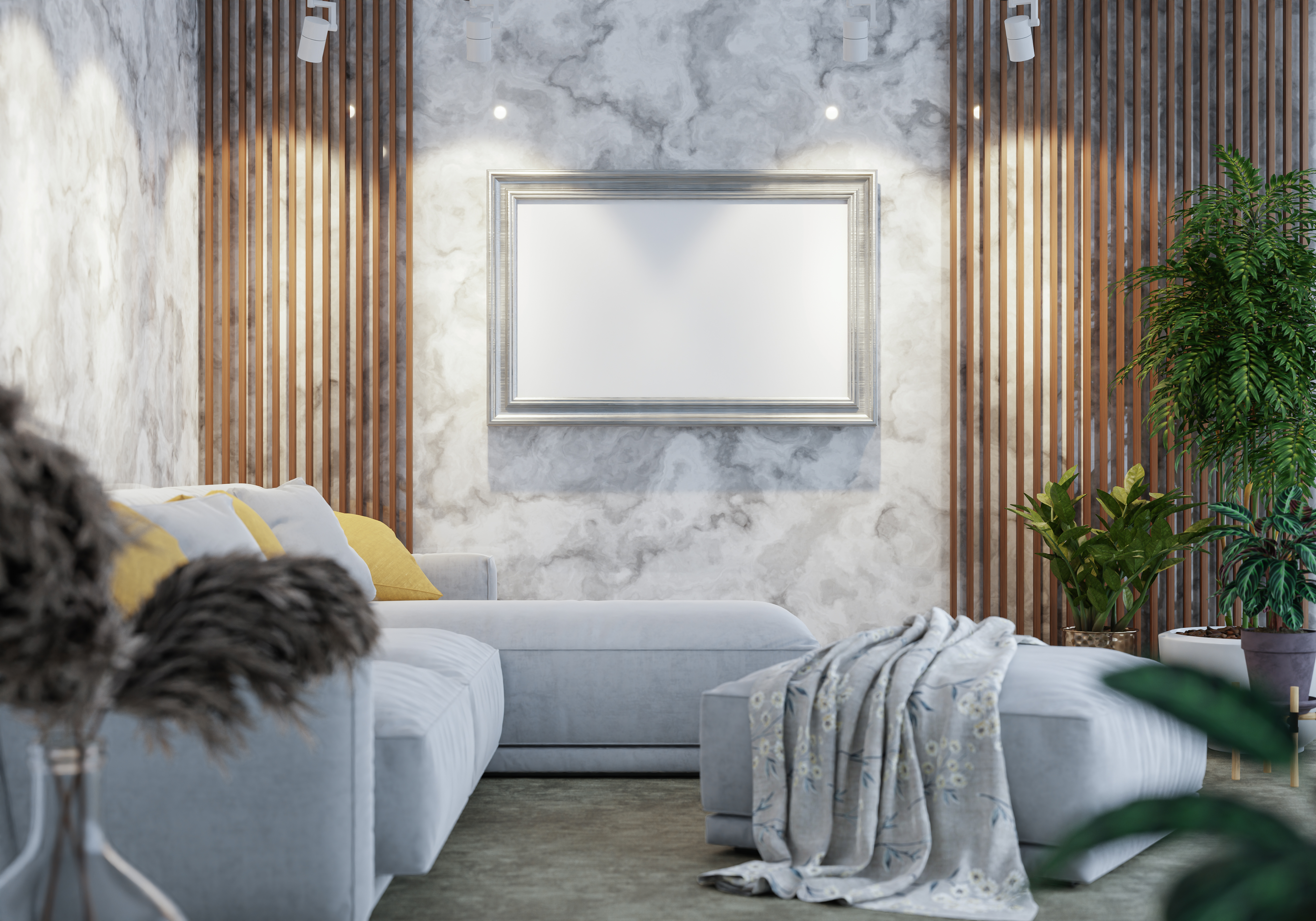 Venetian plaster walls with burnished finish