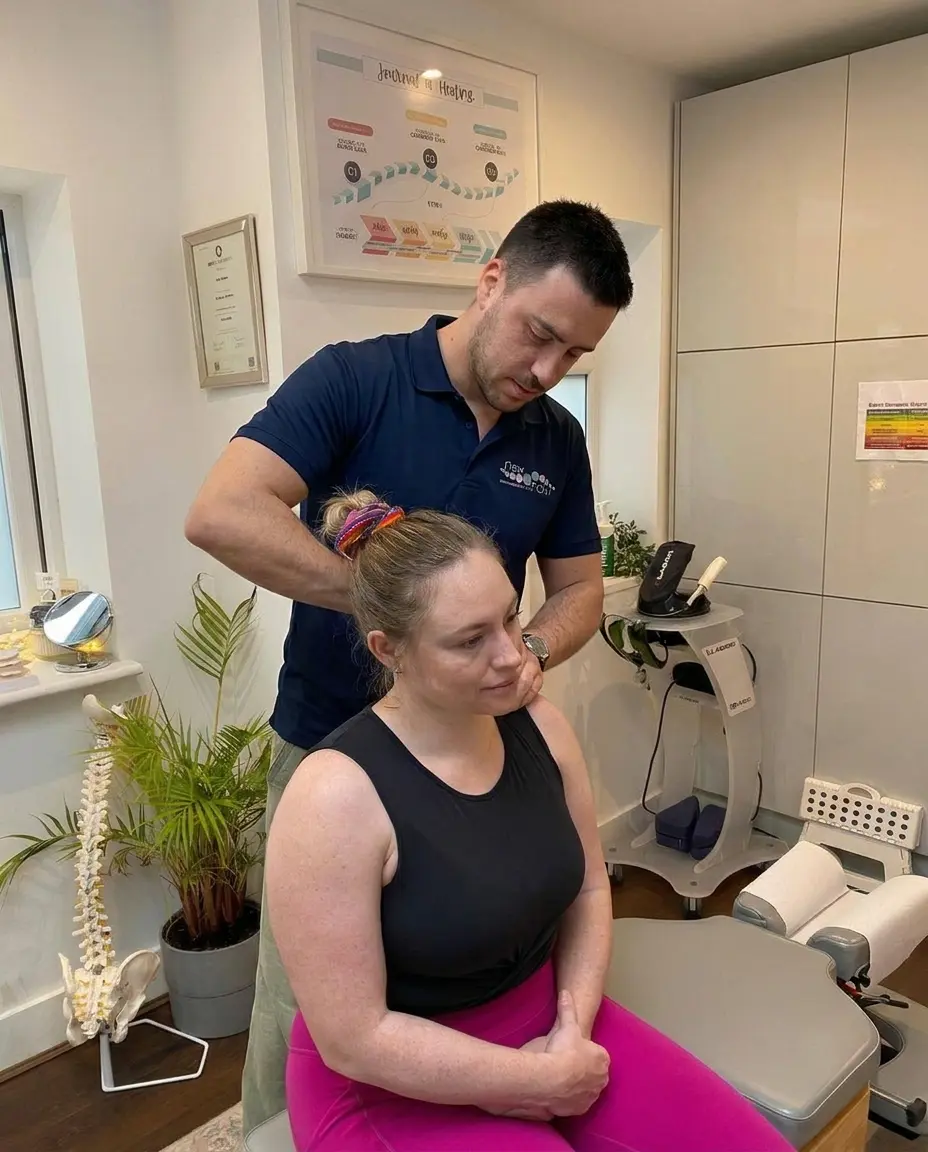 Chiropractor treating patient