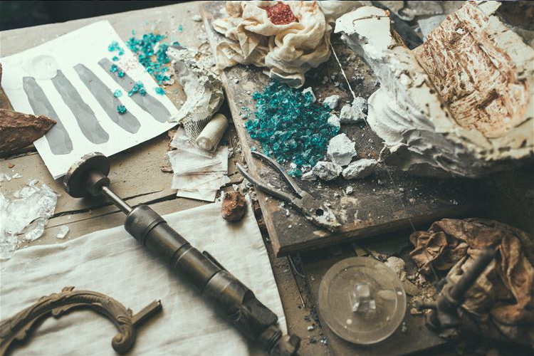 Preciosa crystal workshop bench