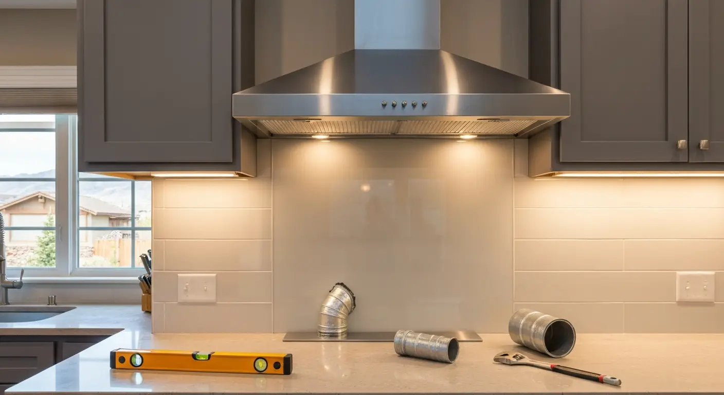 Kitchen hood vent and bathroom fan installation