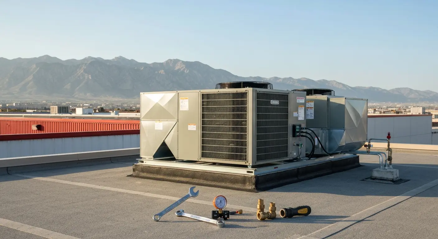 Commercial HVAC installation