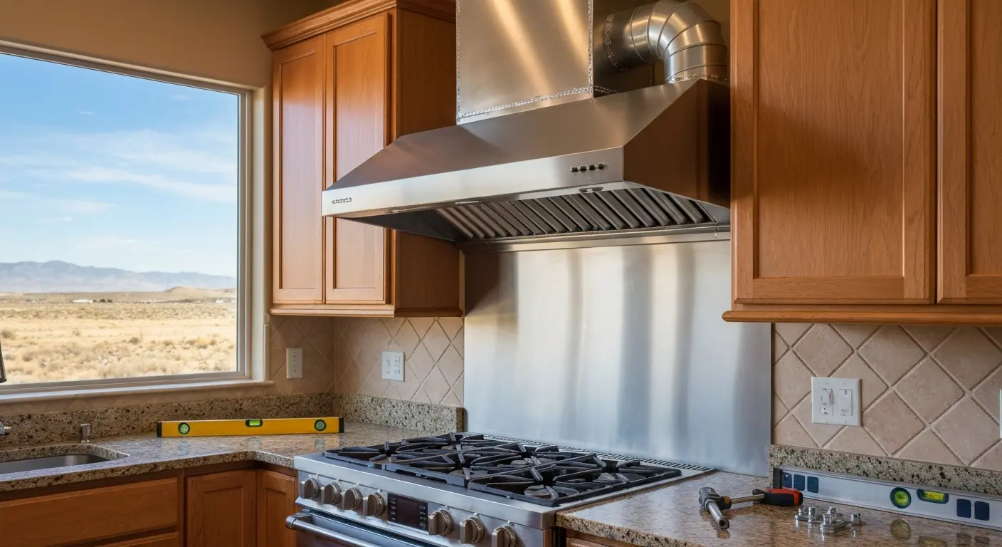 Kitchen hood vent installation