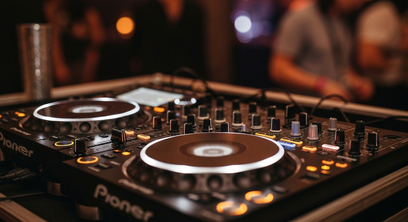 DJ mixing at a corporate event