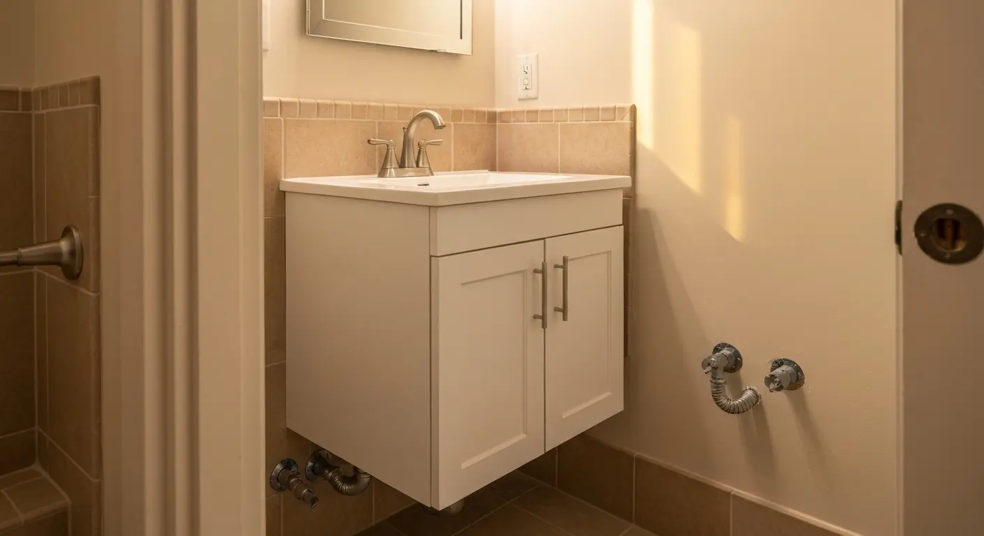 Single sink vanity installation