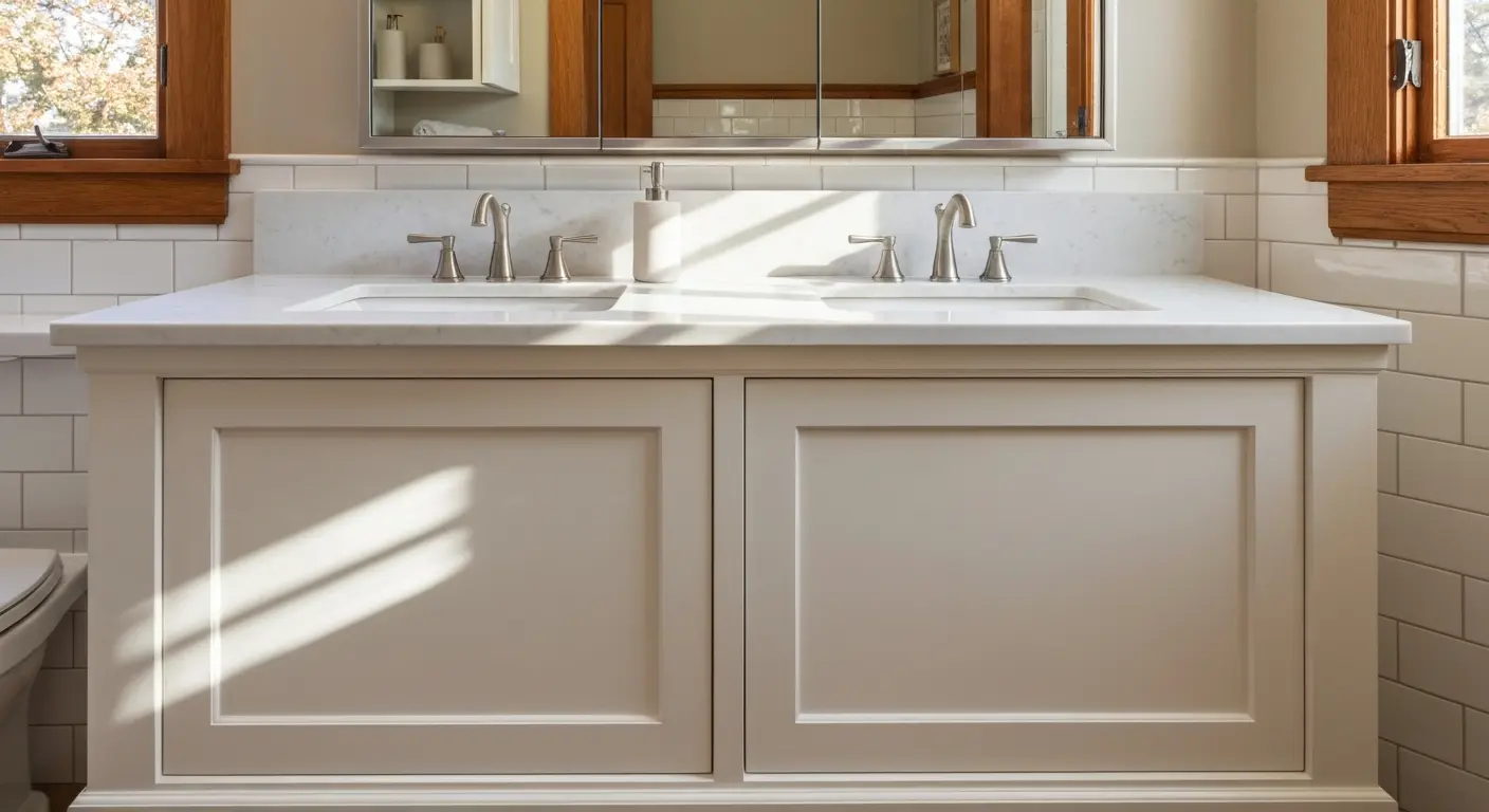 Dual sink vanity installation