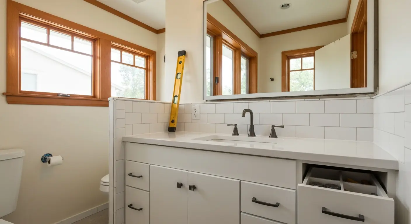 Bathroom vanity installation