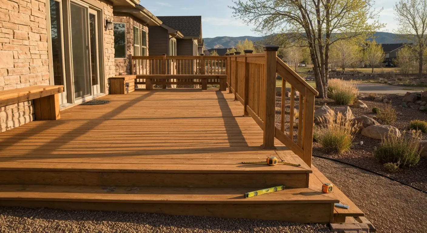 Deck construction on Burton Park home
