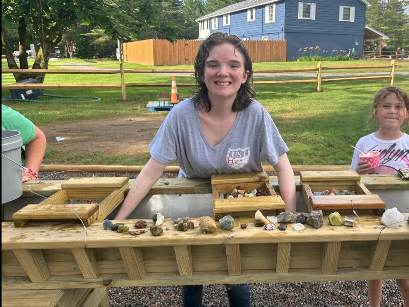Family gem mining activity at West Canada Creek Campground