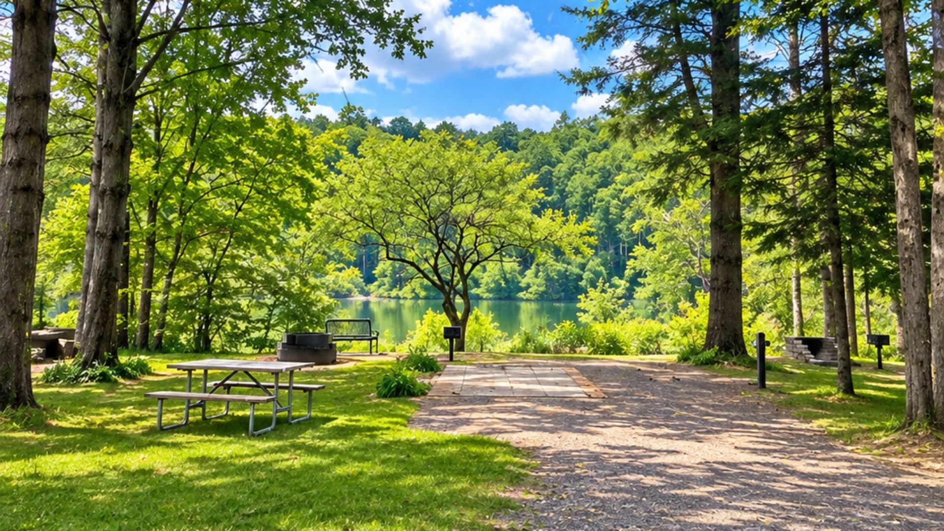 Deluxe Riverfront RV campsite at West Canada Creek Campground in Poland, New York